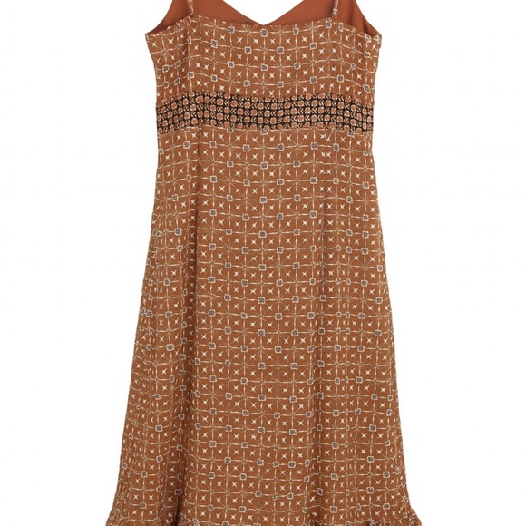 LOFT Rust BOHO Patterned Midi Dress Size 8 (NWT) - Picture 9 of 11